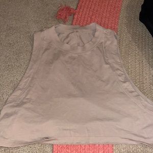 Tan lululemon cropped tank top